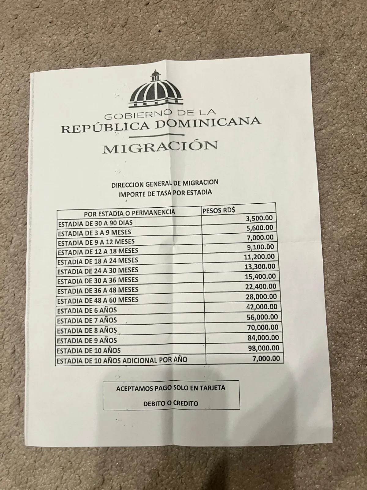 oerstay fee pokuta dominikanska republika